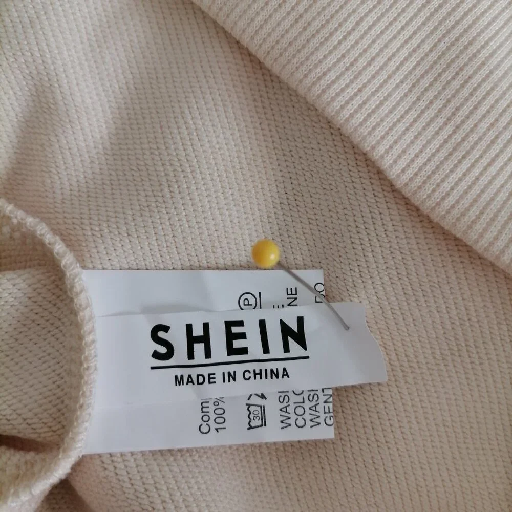 SheIn Womens Light Beige NASA Bunny Astronaut Graphic Pullover Sweatshirt Size M - Picture 6 of 8
